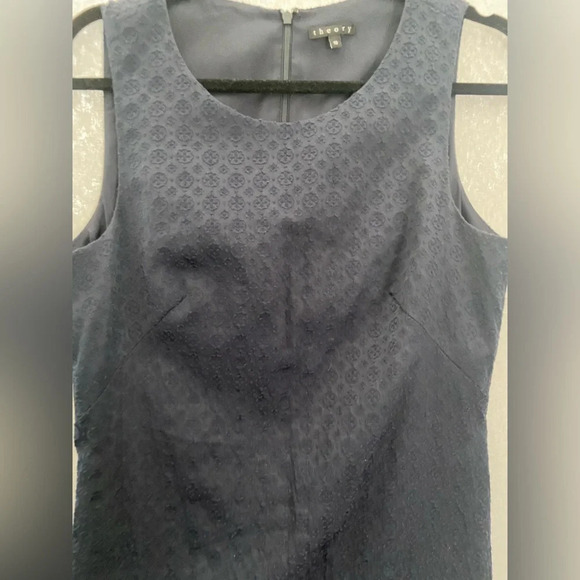Theory Constance Altai wool blend textured sleeveless shift dress Sz 10 - Picture 15 of 16